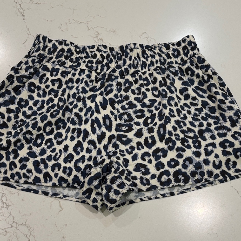 Lavender Brown Leopard Print Shorts, small